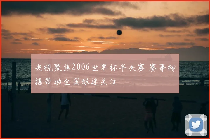 央视聚焦2006世界杯半决赛 赛事转播带动全国球迷关注